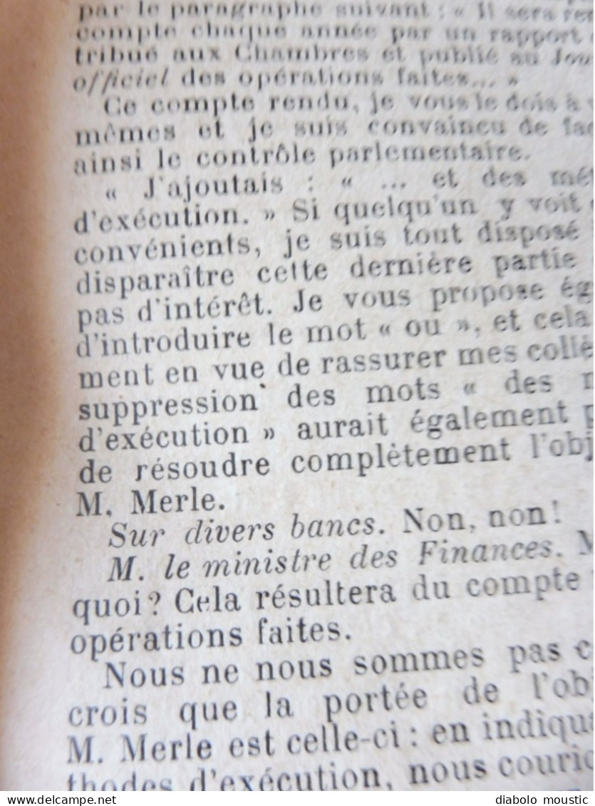 1906  RECUEIL des LOIS : Discours violent entre Poincaré les députés (importante retranscription ) ;   Etc ; Etc