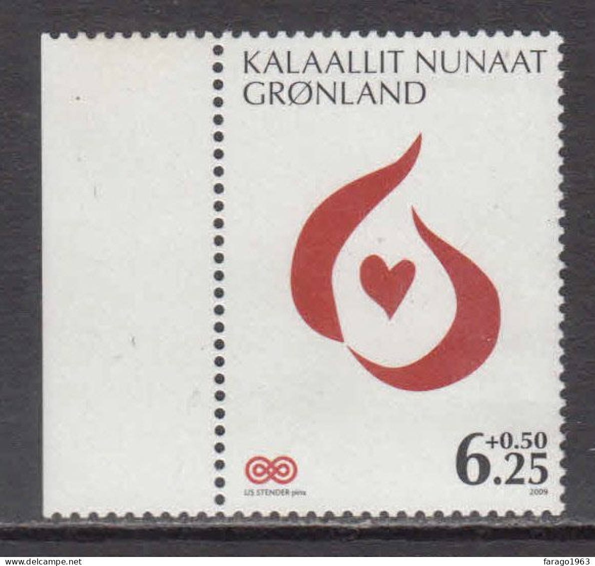 2009 Greenland Fight Against Cancer Health Complete Set Of 1 MNH - Nuevos