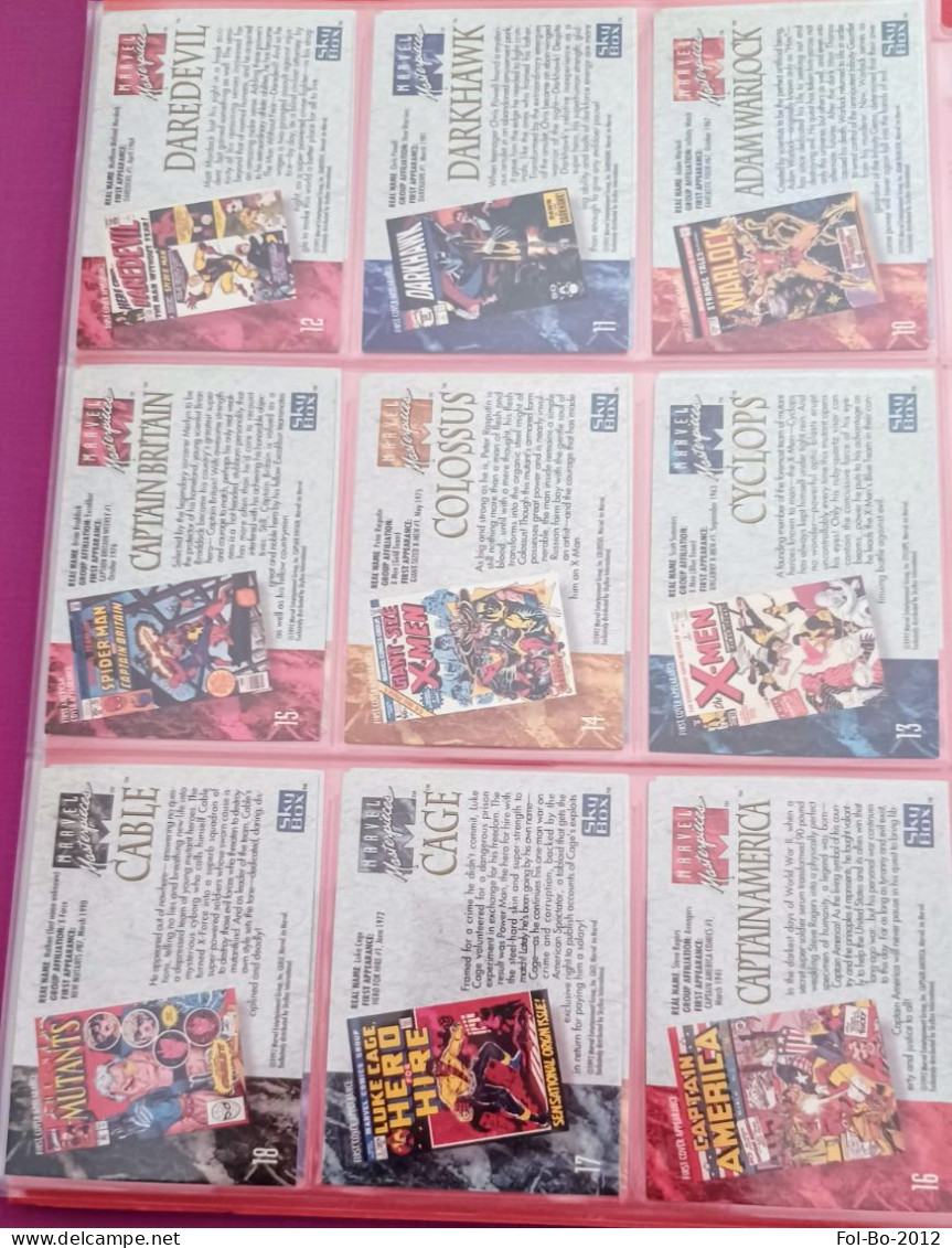 Marvel set completo 100 carte card mastergoeces del 1992
