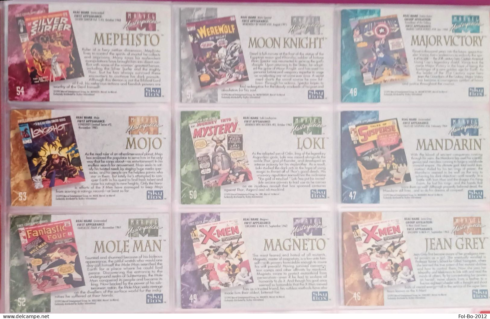 Marvel set completo 100 carte card mastergoeces del 1992