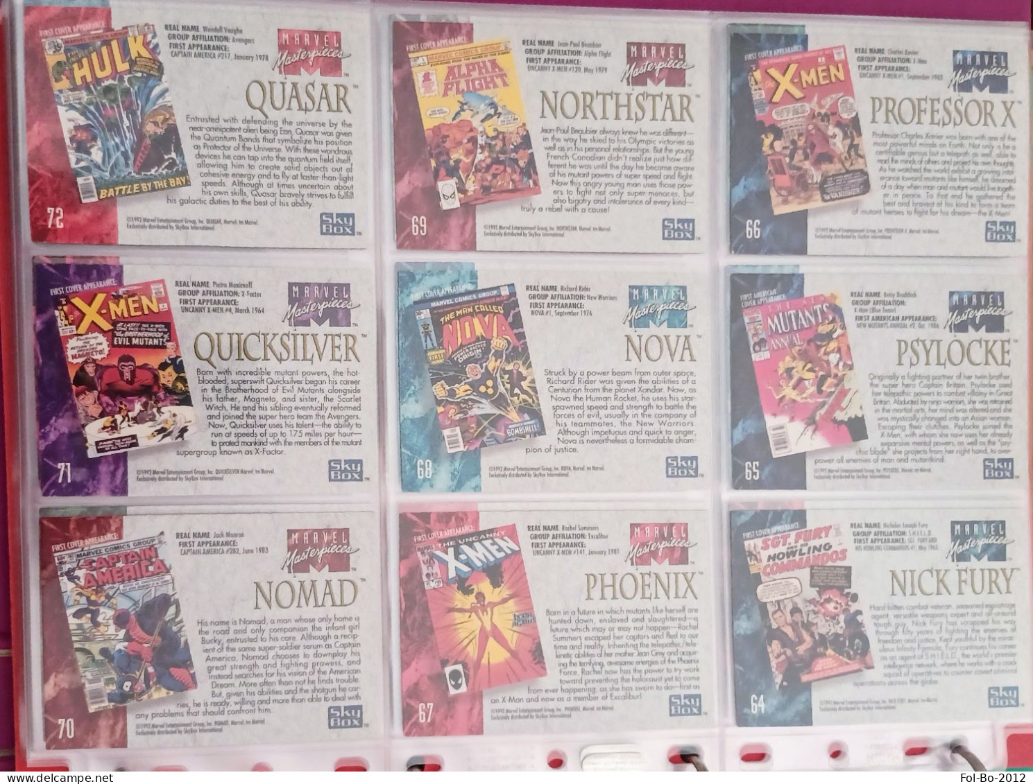 Marvel set completo 100 carte card mastergoeces del 1992