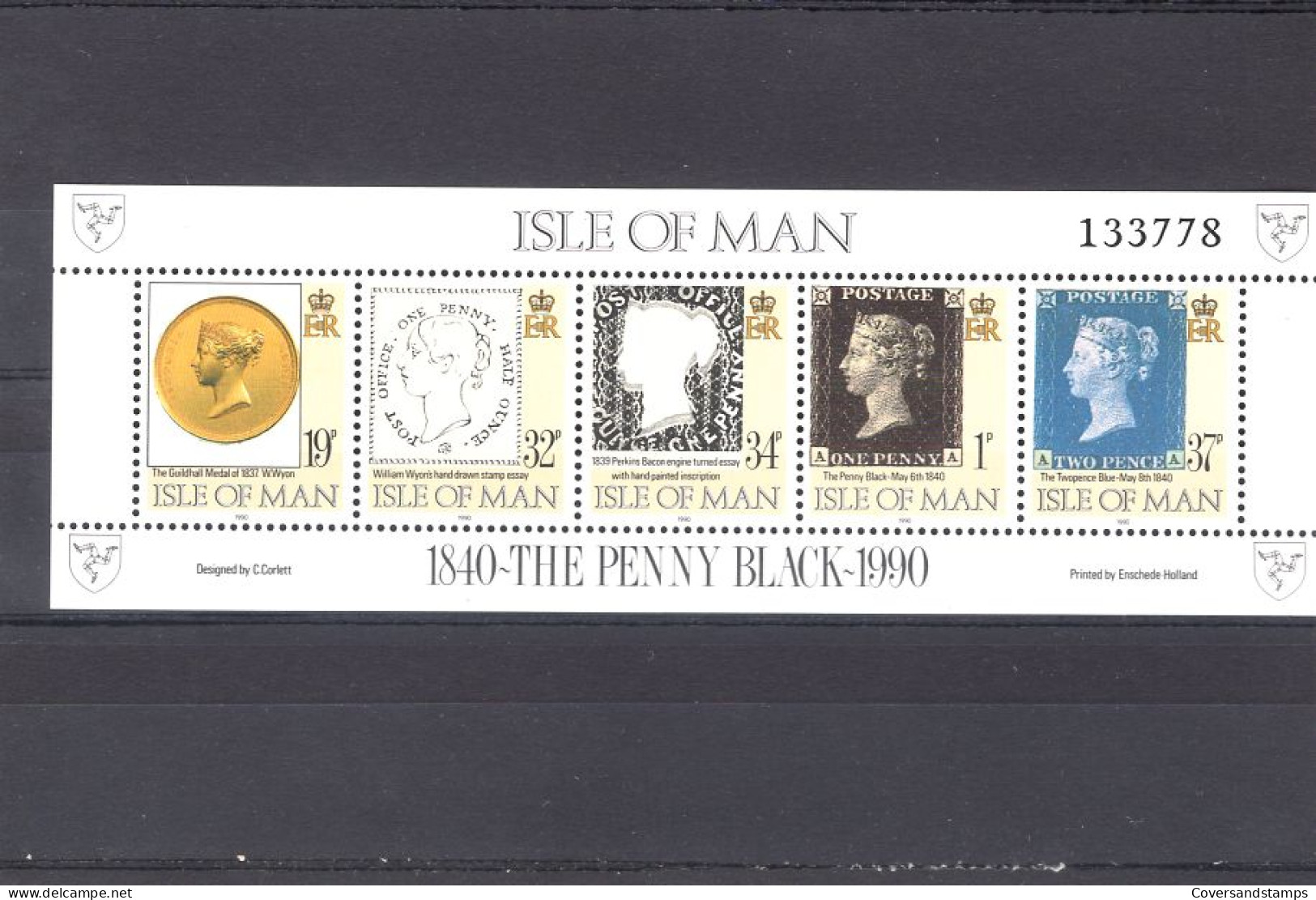  Isle Of Man : 150th Anniversary Of The Penny Black Sheetlet, MNH ** - Man (Ile De)