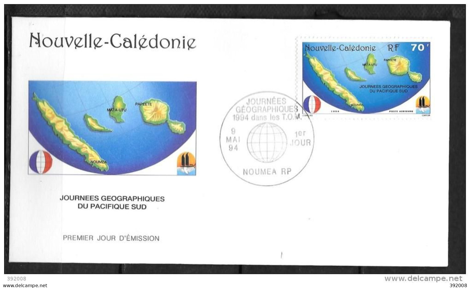 1994 - PA 312 - Journées Géogtaphiques Du Pacifique Sud - 12 - FDC