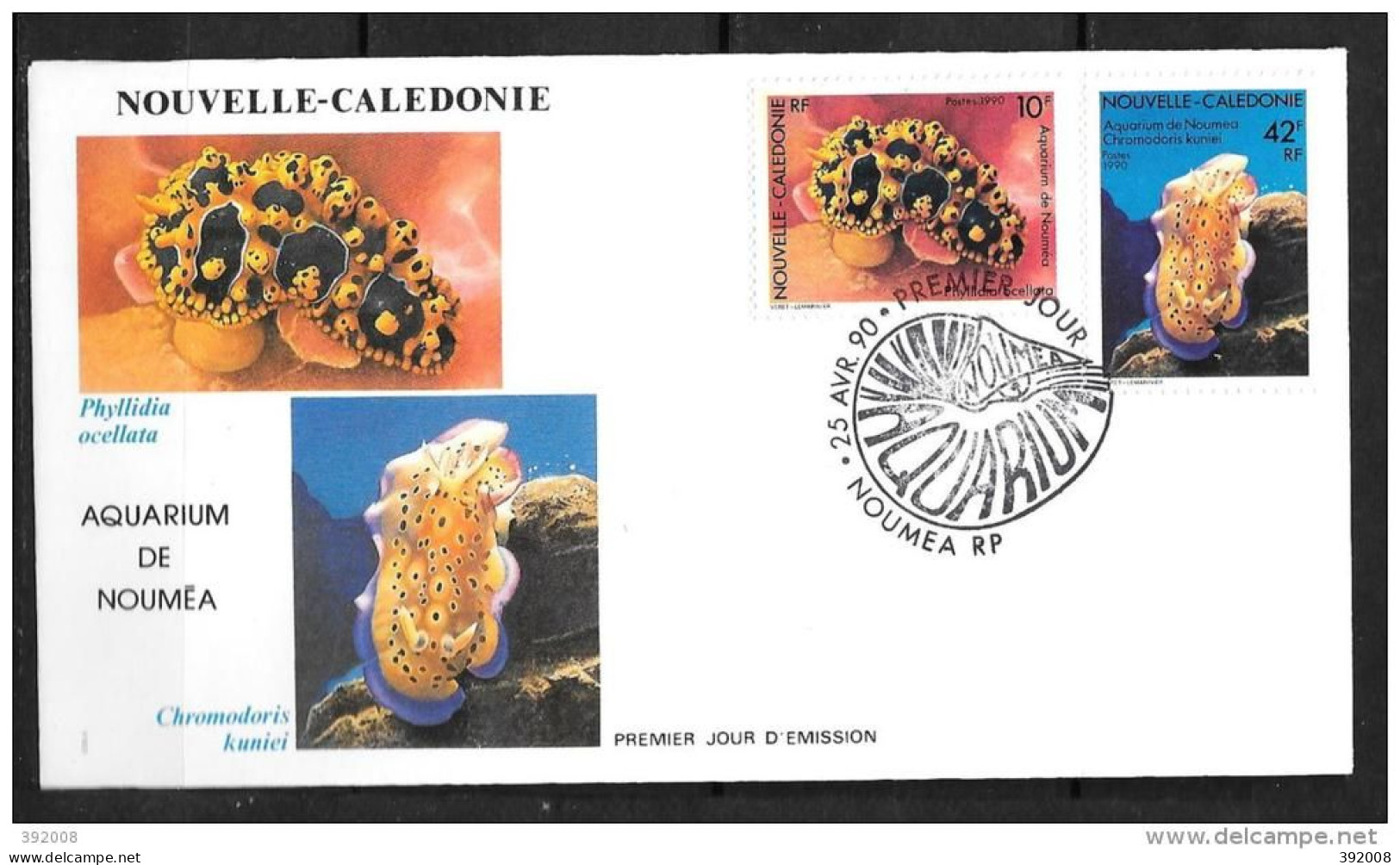 1990 - 594 à 595 - Aquarium De Nouméa - 7 - FDC