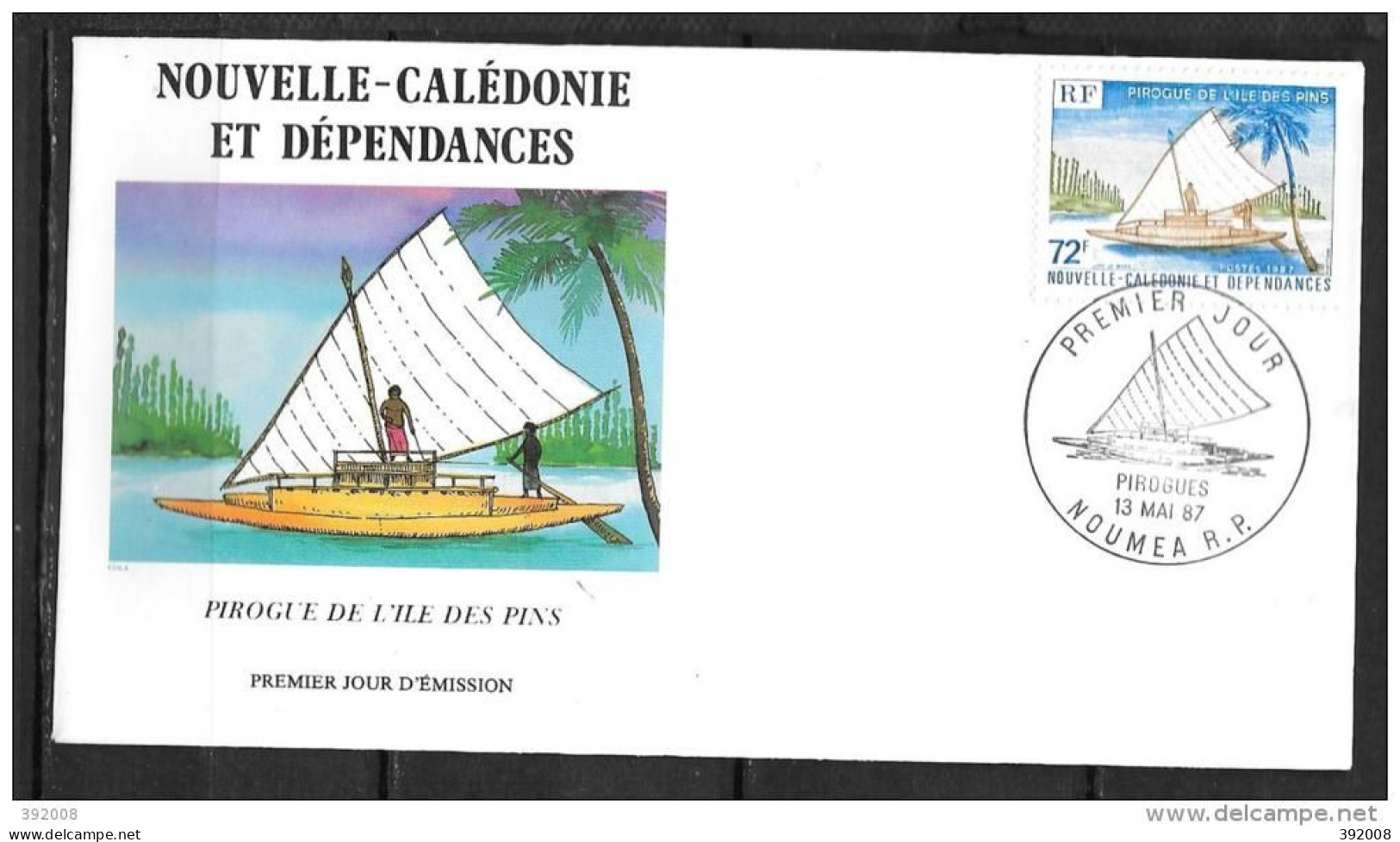 1987 - 535 - Pirogue De L'île Des Pins - 3 - FDC