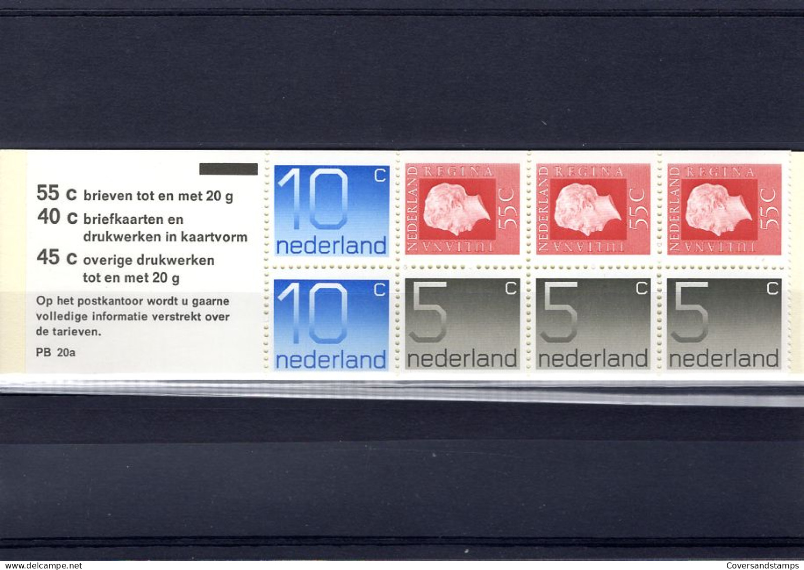   Nederland  Boekje PB20a   MNH ** - Carnets Et Roulettes