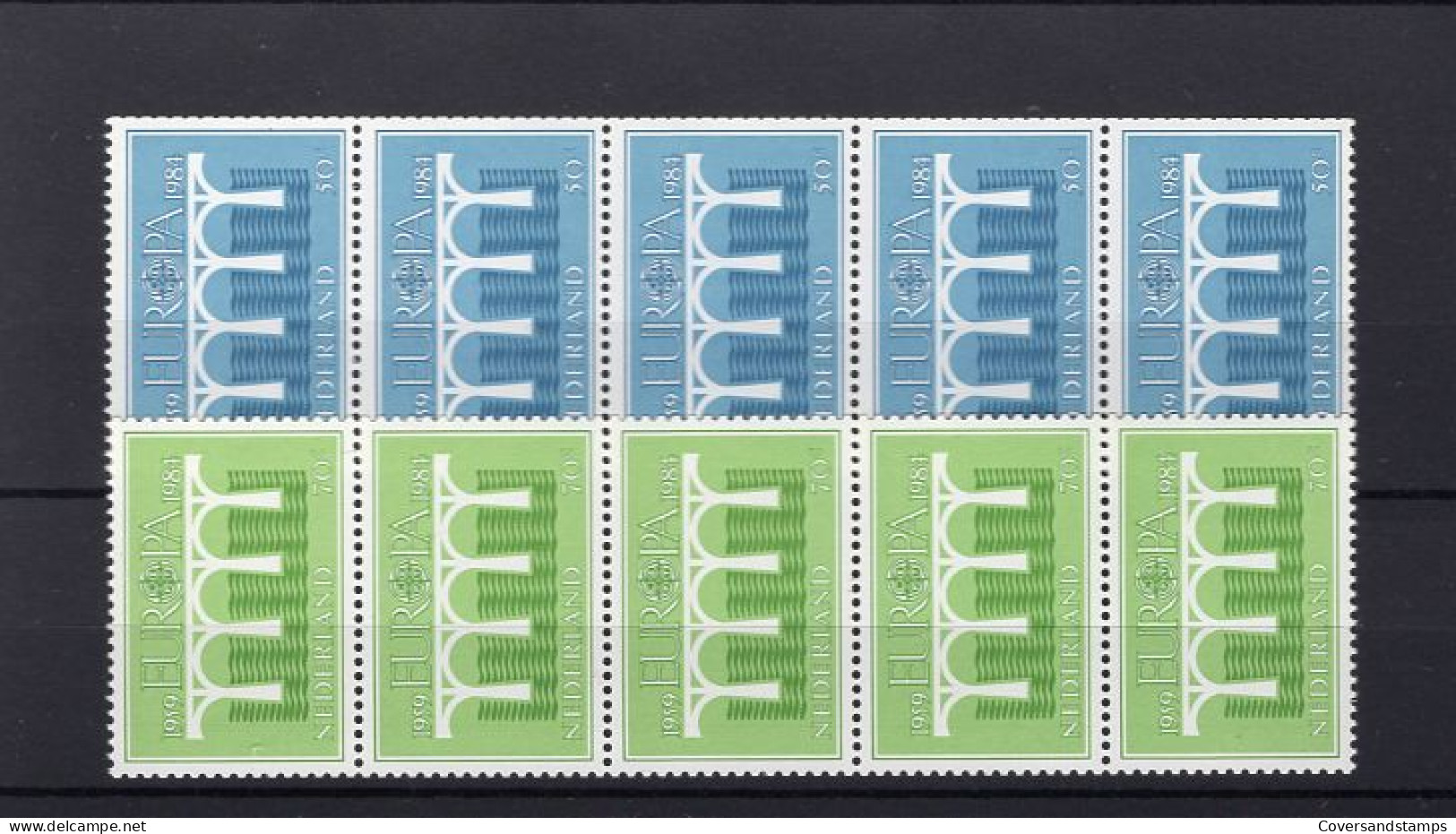  Nederland - NVPH 1307/1308 In Strips Of 5, Number 900 And 500 ** MNH - 1984