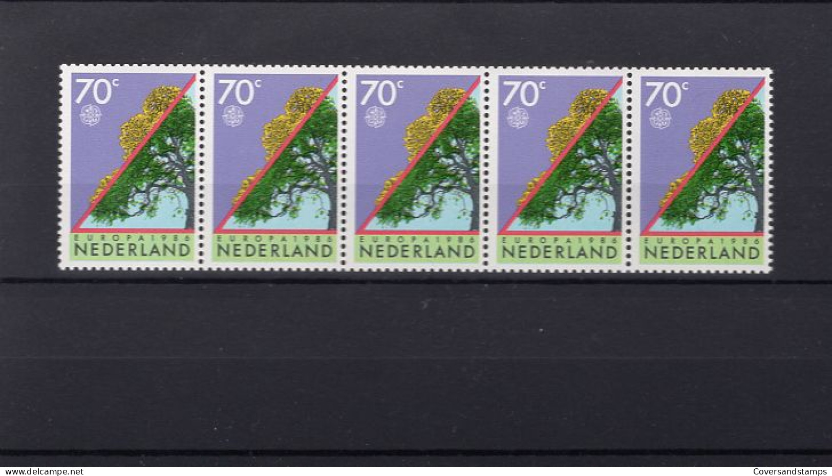  Netherlands - NVPH 1354 In Strips Of 5, Number 00170  ** MNH - 1986