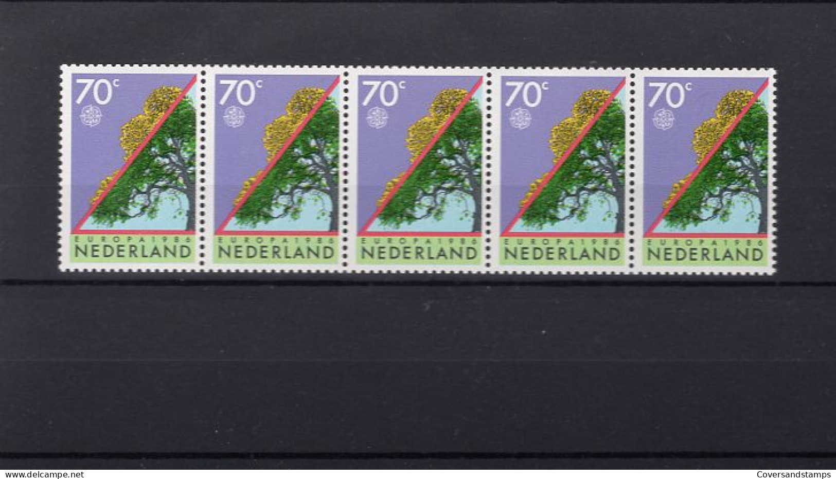  Netherlands - NVPH 1354 In Strips Of 5, Number 00225  ** MNH - 1986