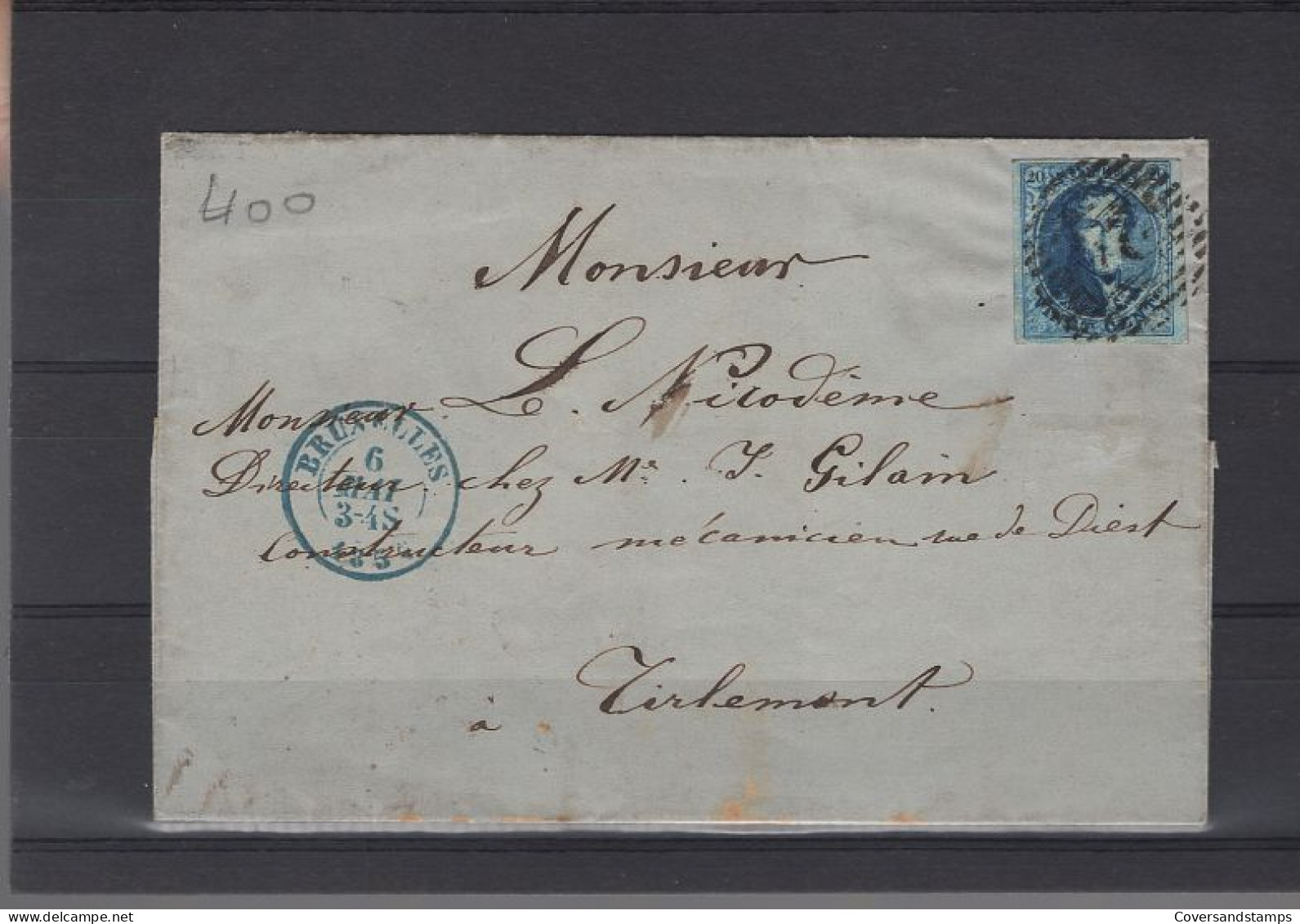  Brief Van Bruxelles Naar Gilain Te Tirlemont, 6 Mei 1857 - 1851-1857 Medaillons (6/8)