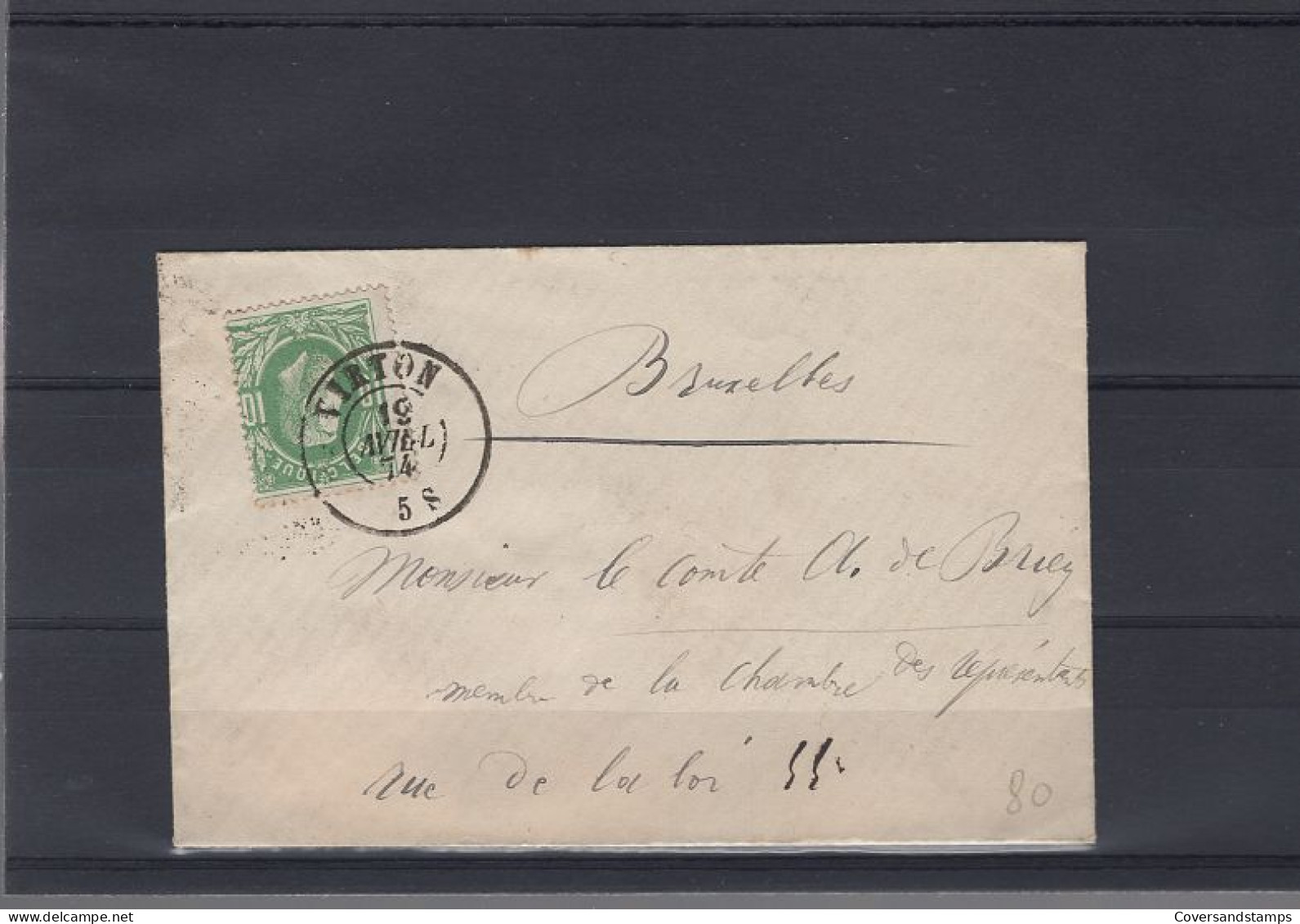  Brief Van Virton Naar Bruxelles, Comte Albert De Briey, 19 April 1874 - 1869-1883 Léopold II