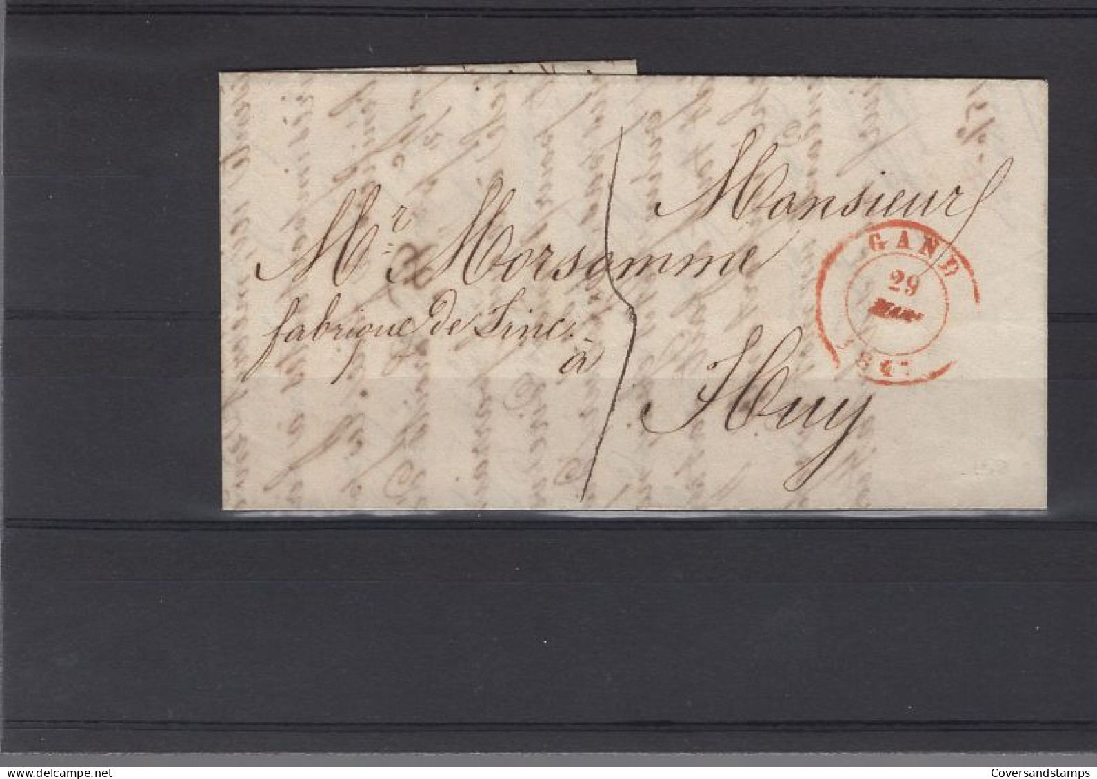  Brief Van Gand Naar Huy - 1830-1849 (Belgica Independiente)