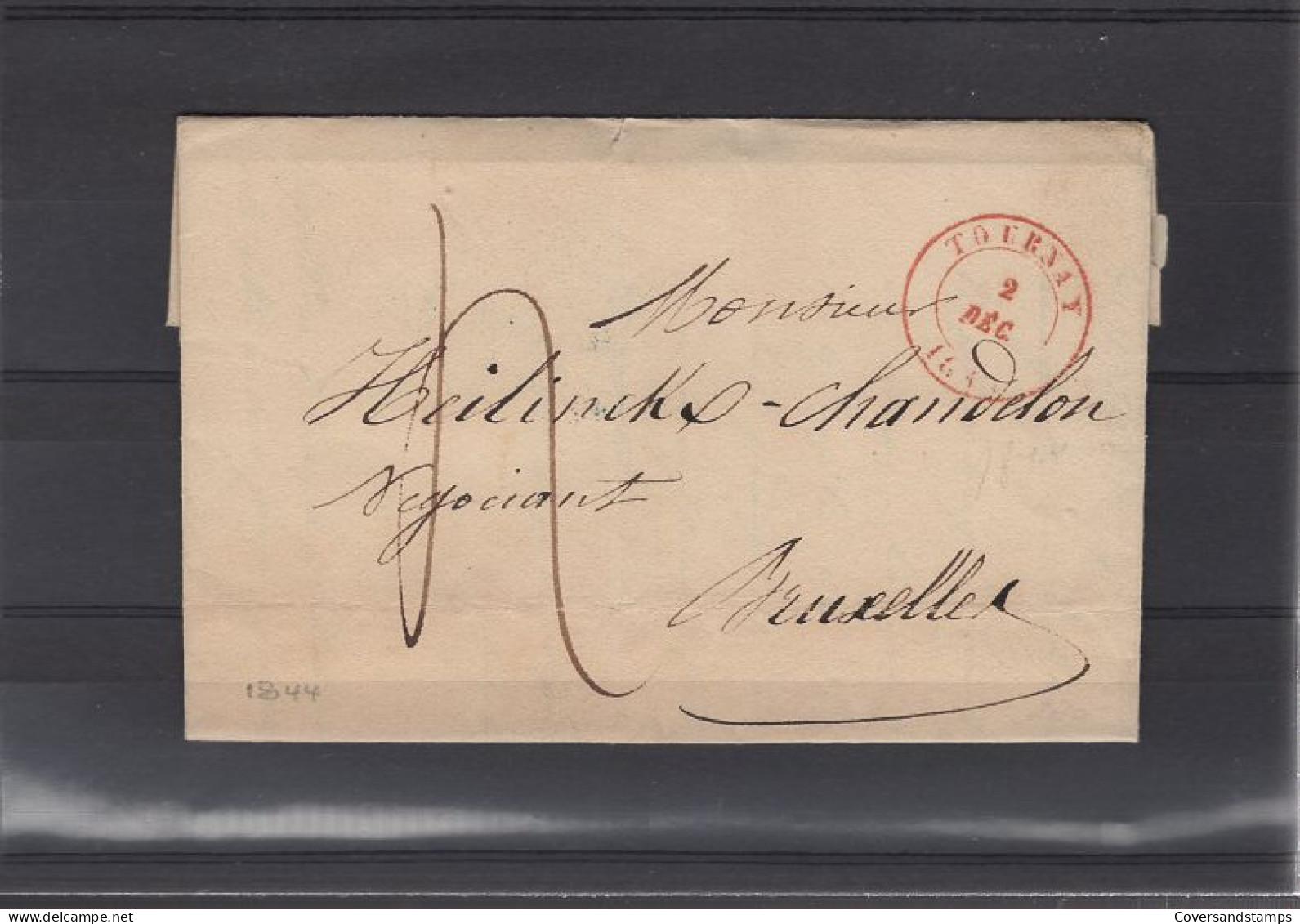  Brief Van Tournay Naar Bruxelles Op 2 December 1844 - 1830-1849 (Onafhankelijk België)