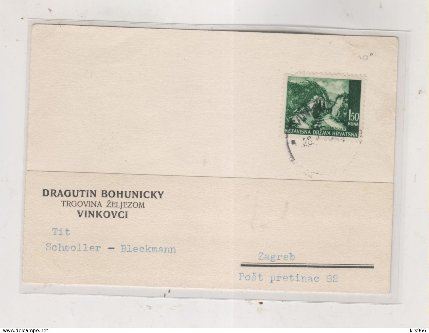 CROATIA  WW II 1942 VINKOVCI Nice Postcard - Croacia
