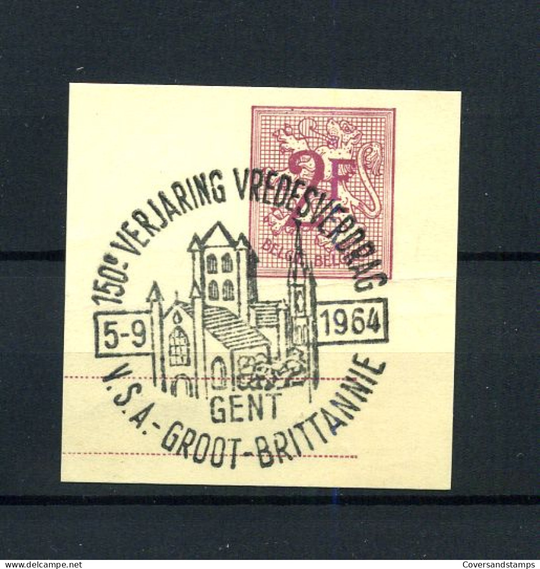 2fr (briefkaart) - Stempel : 150e Verjaring Vredesverdrag, V.S.A. Groot-Brittannië - Herdenkingsdocumenten