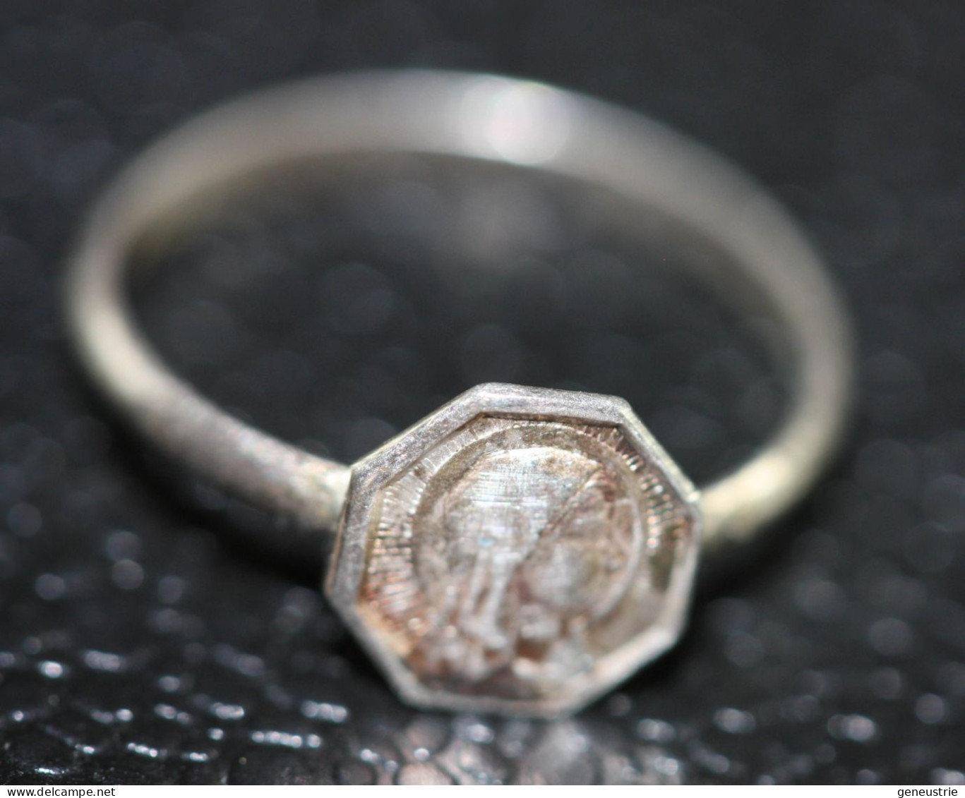 Bague Religieuse Milieu XXe Argent 800 "Sainte Marie" Religious Ring - Religion &  Esoterik