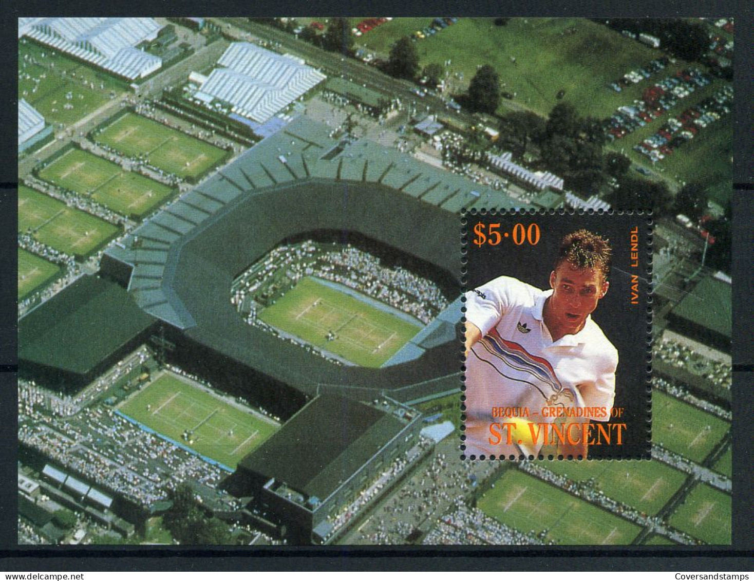 St Vincent - 1988 Tennis Players Ivan Lendl Sport Wimbledon Stadium - MNH - Tenis