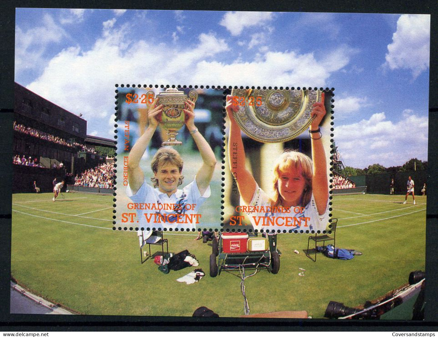 St Vincent - 1988 Tennis Players Stefan Edberg And Steffi Graf Sport Wimbledon Stadium - MNH - Tenis