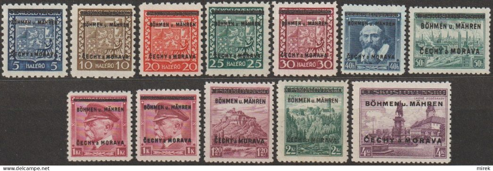 01/ Pof. 1-7,9-11,14,17 - Unused Stamps