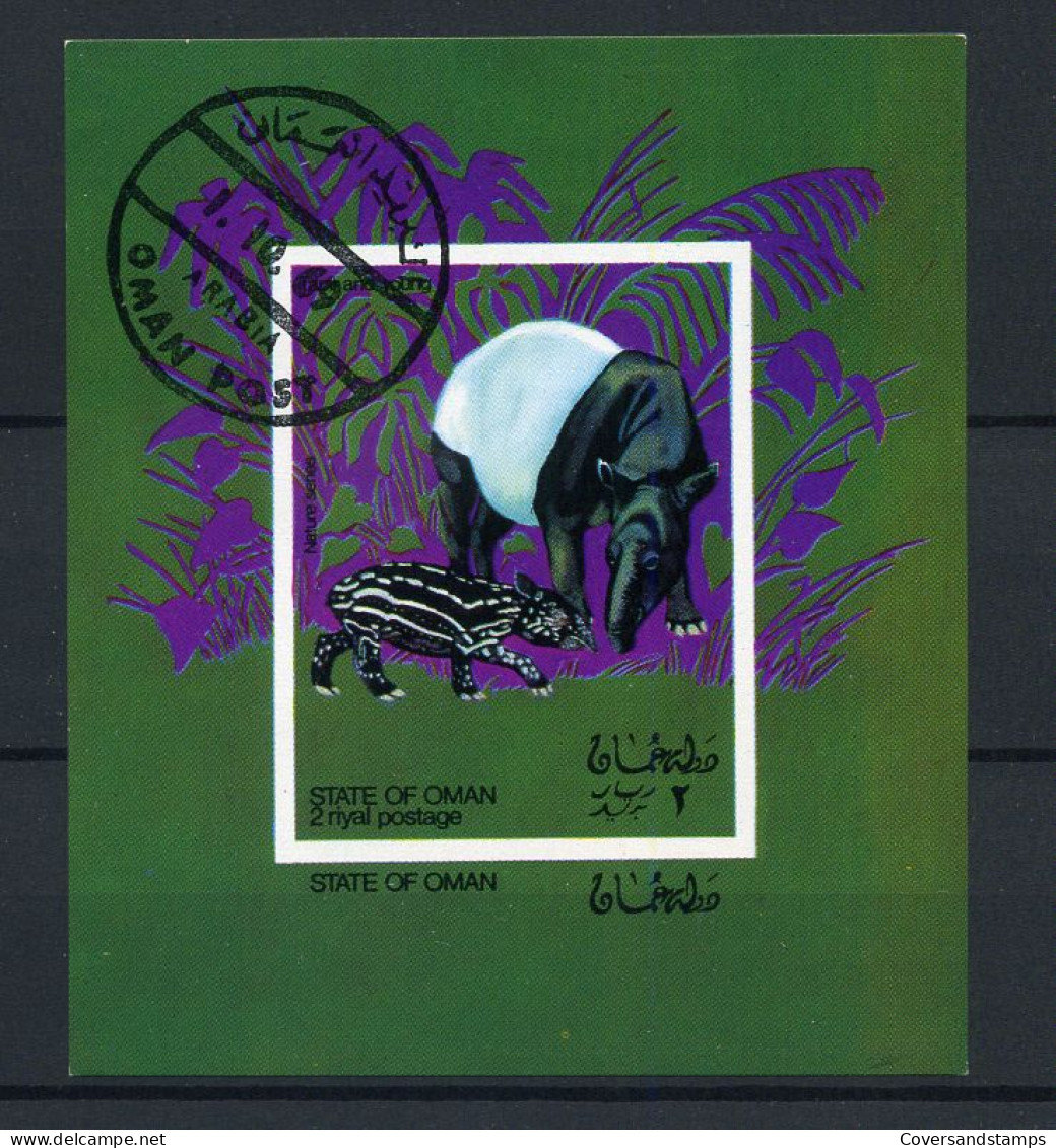 State Of Oman - Wild Animals - Block  - Gest / Obl / Used - Gibier