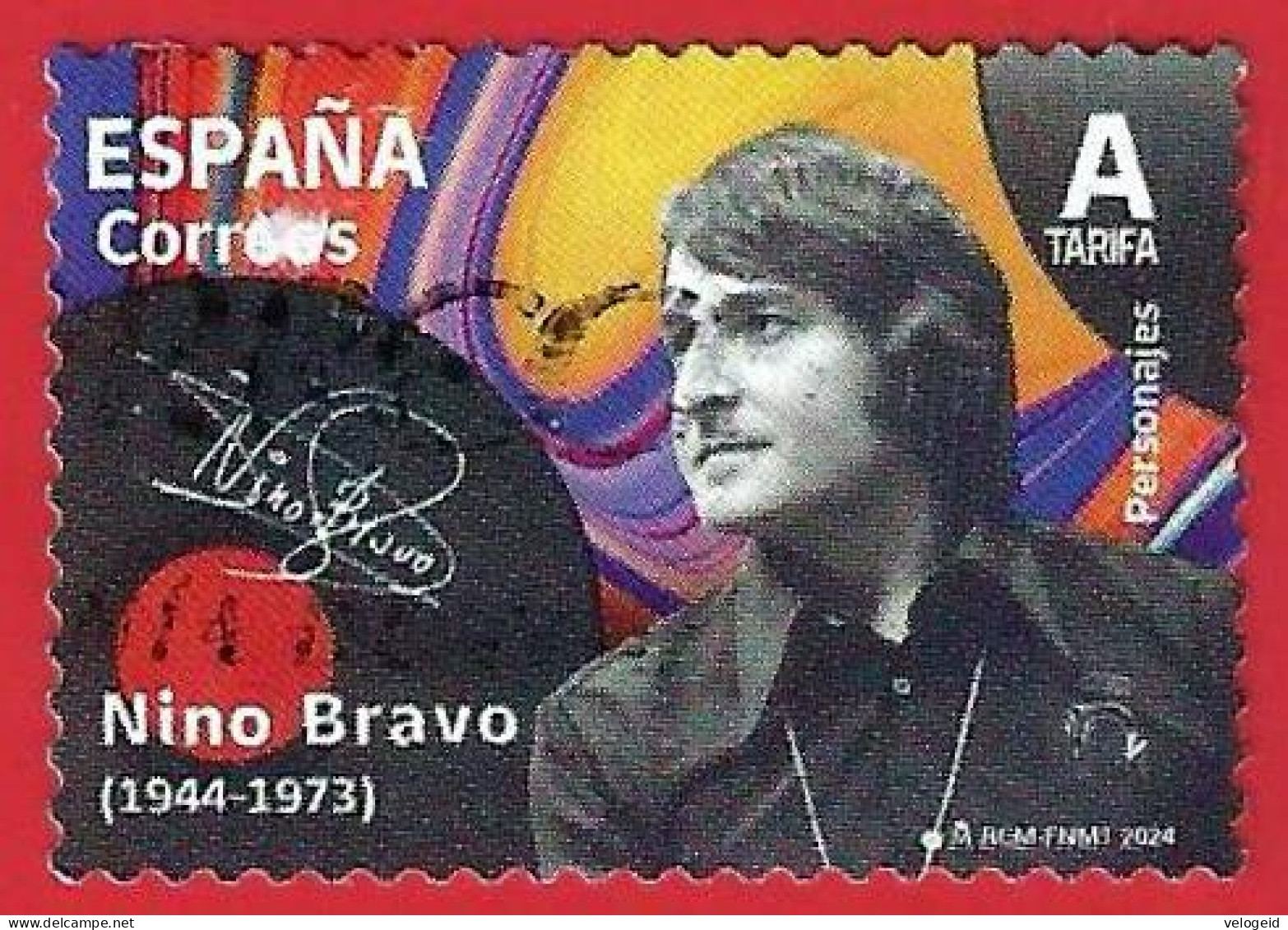 España. Spain. 2024. Edifil # 5720. Personajes. Nino Bravo (1944-1973) - Used Stamps