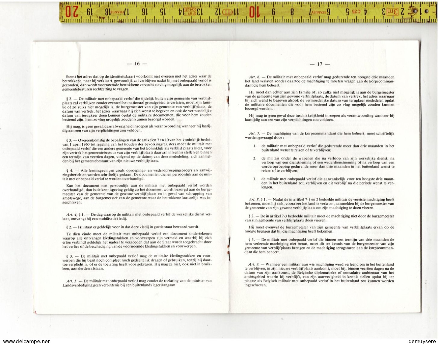 SOLDE 3261 -  MILITAIR ZAKBOEKJE 1985 - MARNIK ETIENNE ROESELARE - Documenti