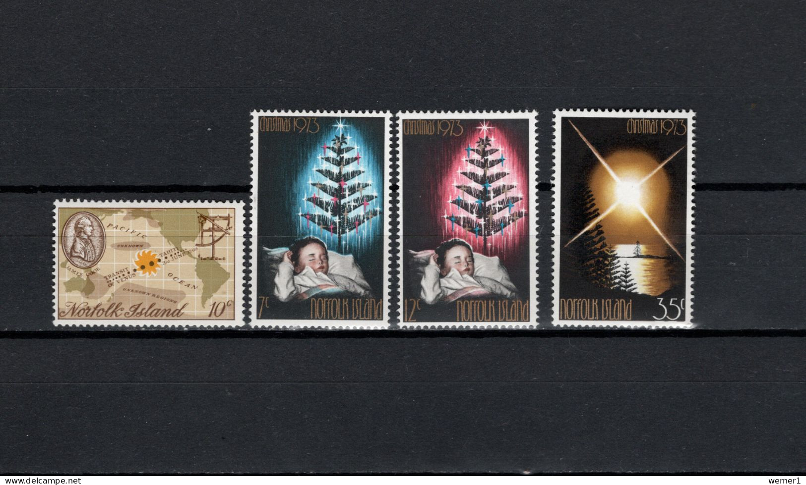 Norfolk Island 1969/1973 Space, Venus Transit / Christmas 4 Stamps MNH - Oceanië