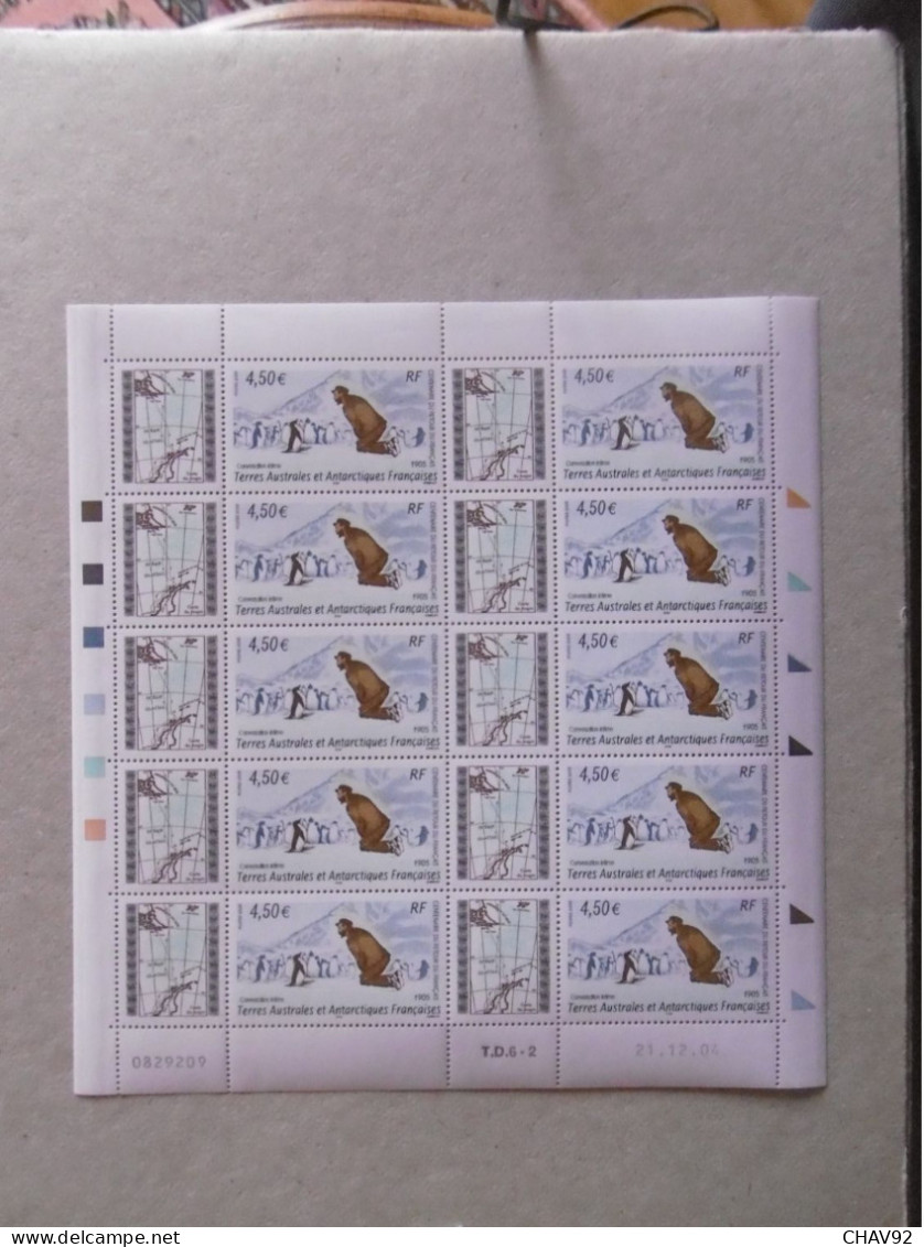 T A A F  2005    P416  * *  CENTENAIRE DU RETOUR  DU NAVIRE   FRANCAIS  FEUILLE DE 5 - Unused Stamps