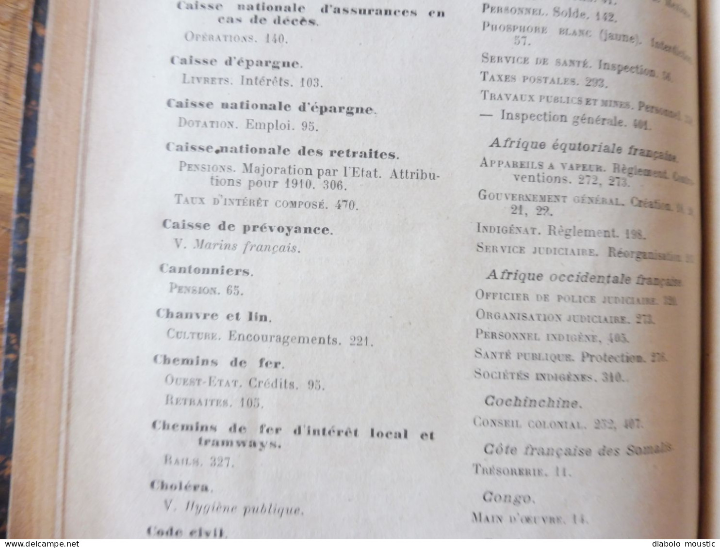 1910  RECUEIL des LOIS : Prostitution des mineurs, Légion étrangère, Sections Spéciales, Raisins et vendange; Etc ; Etc