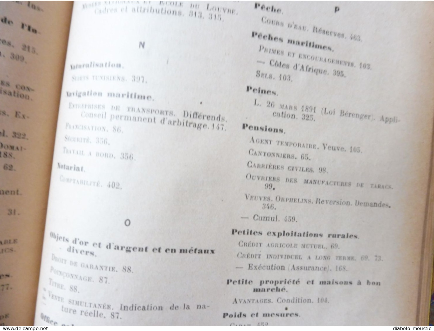 1910  RECUEIL des LOIS : Prostitution des mineurs, Légion étrangère, Sections Spéciales, Raisins et vendange; Etc ; Etc