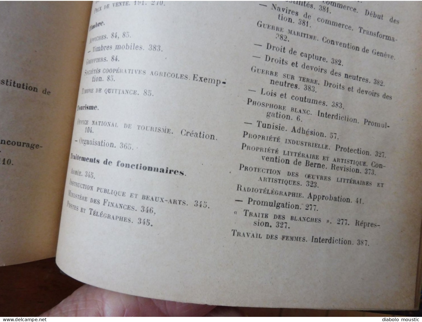 1910  RECUEIL des LOIS : Prostitution des mineurs, Légion étrangère, Sections Spéciales, Raisins et vendange; Etc ; Etc