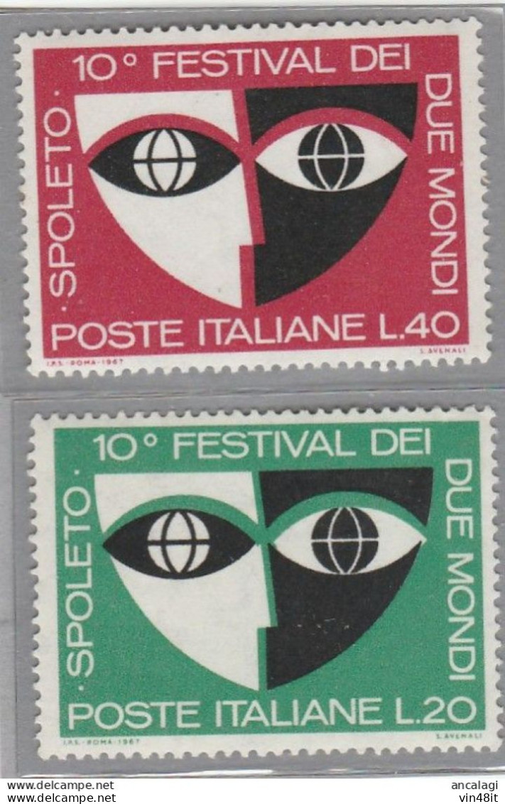 1967 - ITALIA REPUBBLICA - FESTIVAL DI SPOLETO   - SERIE  COMPLETA  -  2  VALORI  - NUOVO - 1961-70: Neufs