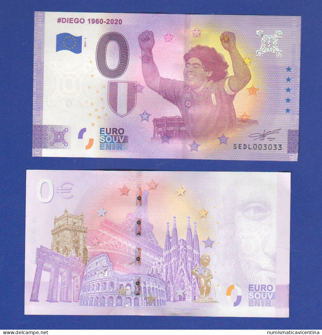 0 Euro € 0 Diego Armando Maradona 2021 Souvenir Tourist Notes - Privatentwürfe