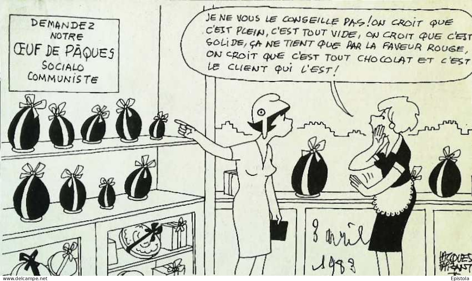 ► Coupure De Presse  Quotidien Le Figaro Jacques Faisant 1983  Oeuf Pâques Chocolat Socialo Communiste - Desde 1950