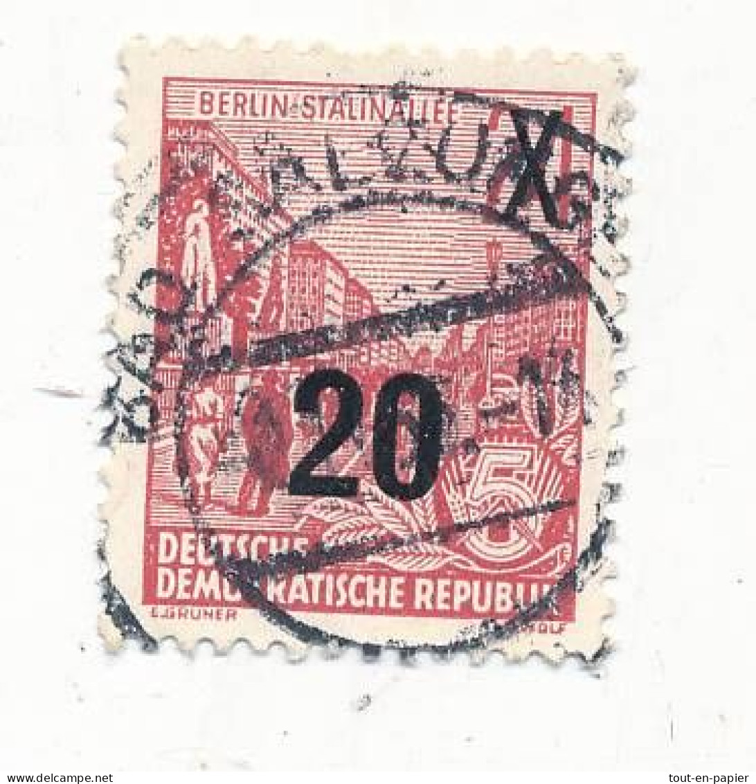 RDA 1954 Timbre Postal Rare Berlin Rouge Stalinallée Dénominé 20-24 - Used Stamps