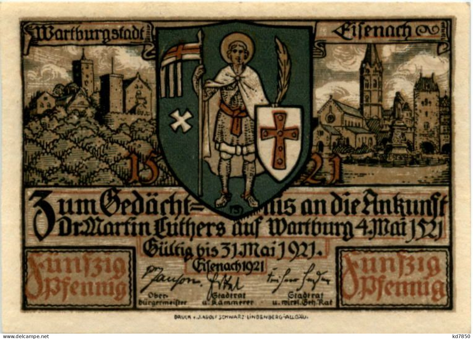 Eisenach - Notgeld - Lurtherfeier 1921 - Wittenberg