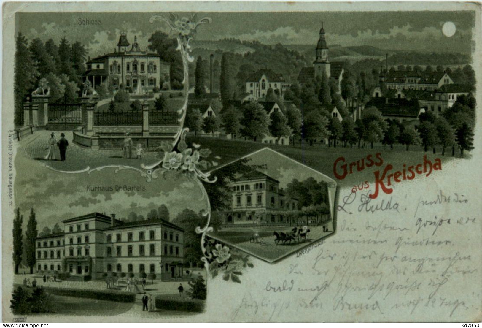 Gruss Aus Kreischa - Litho - Kreischa