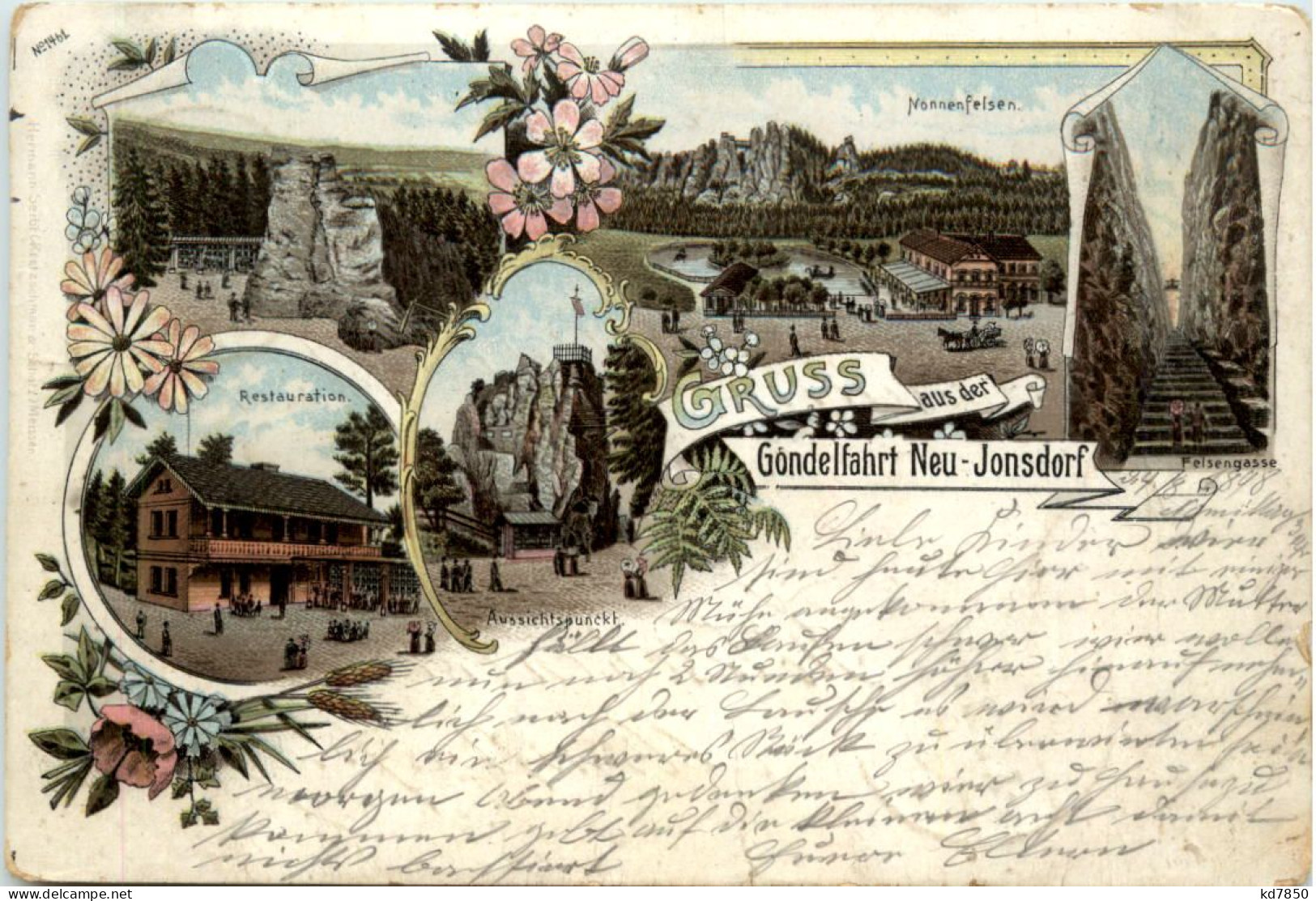 Neu-Jonsdorf - Gruss Aus Der Gondelfahrt - Litho - Jonsdorf