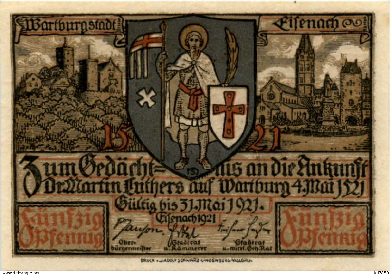 Eisenach - Notgeld - Lurtherfeier 1921 - Wittenberg