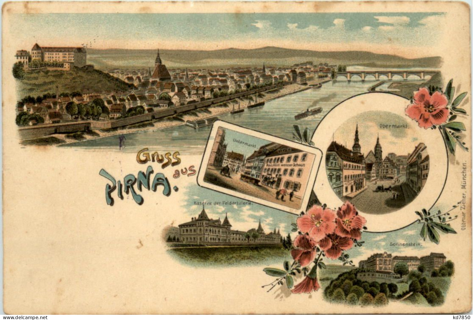 Gruss Aus Pirna - Litho - Pirna