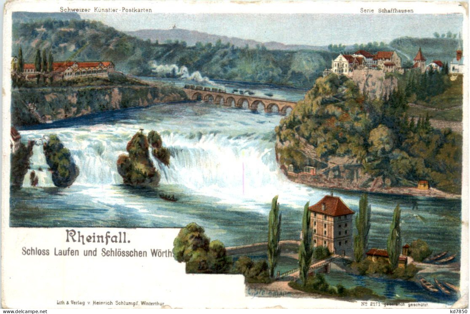 Rheinfall - Schaffhausen - Litho Schlumpf - Neuhausen Am Rheinfall