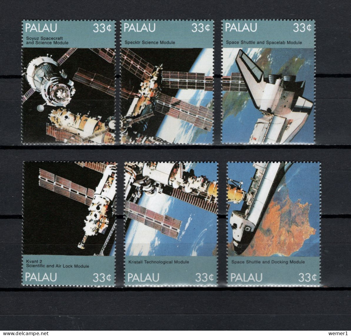 Palau 1999 Space, MIR And Space Shuttle Set Of 6 Stamps MNH - Oceanië