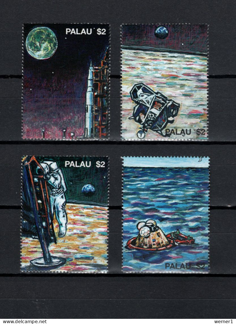 Palau 1999 Space, 30th Anniversary Of Apollo 11 Moonlanding 4 Stamps From S/s MNH - Oceanía