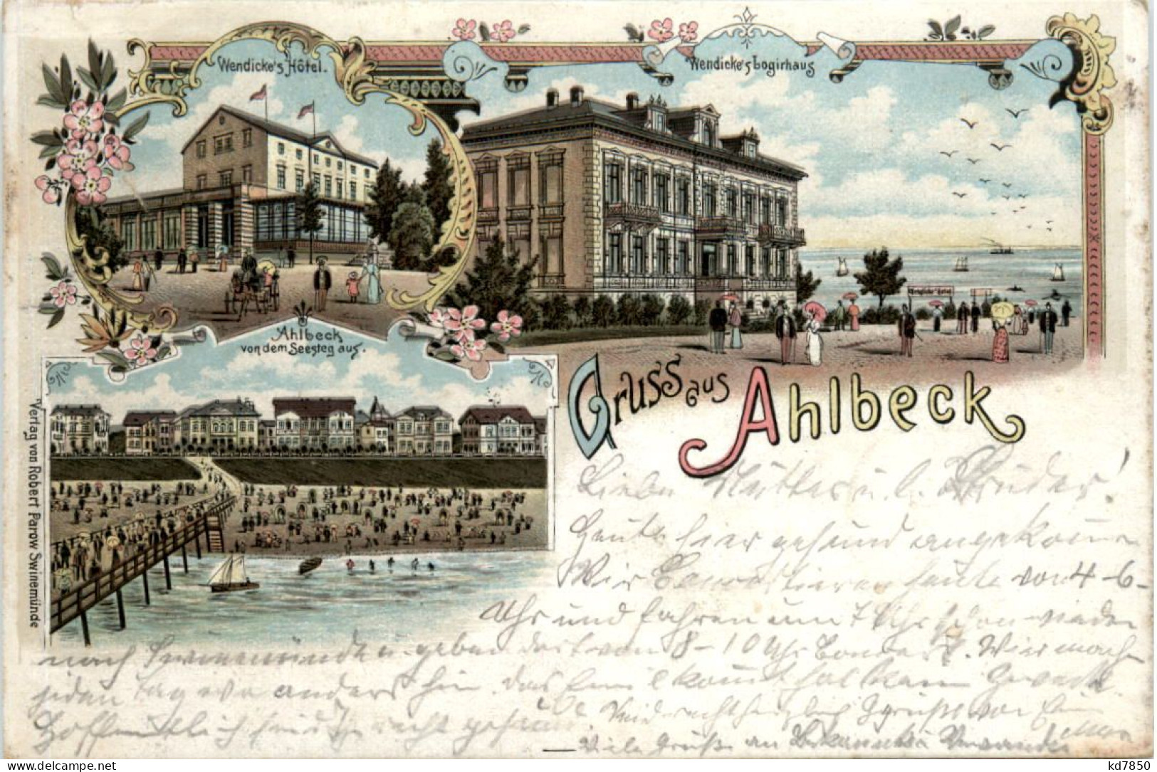 Gruss Aus Ahlbeck - Litho - Usedom