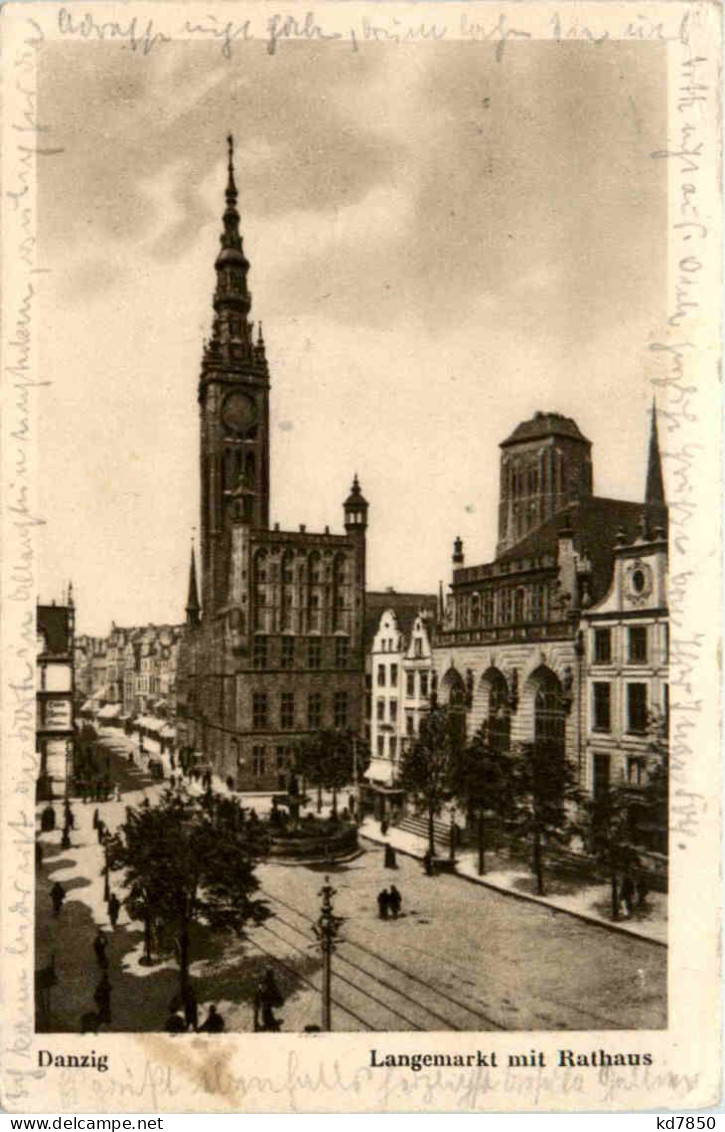 Danzig - Langemarkt Mit Rathaus - Danzig