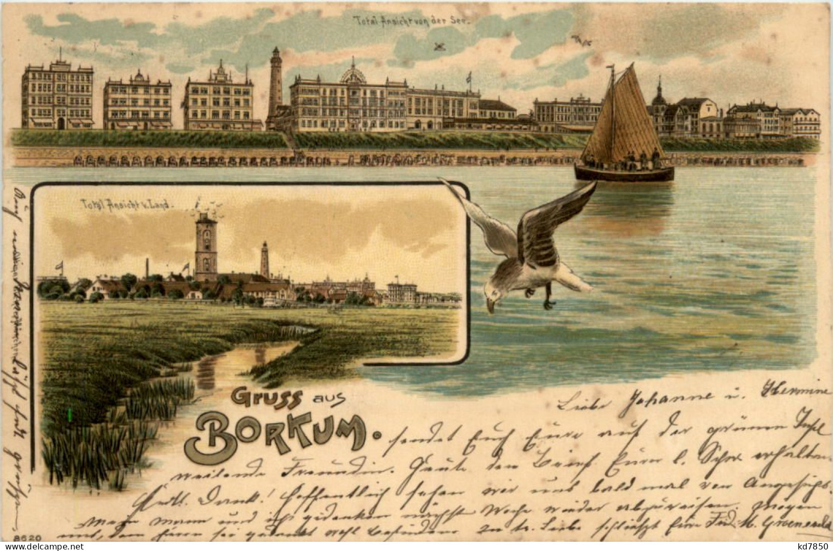 Gruss Aus Borkum - Litho - Borkum