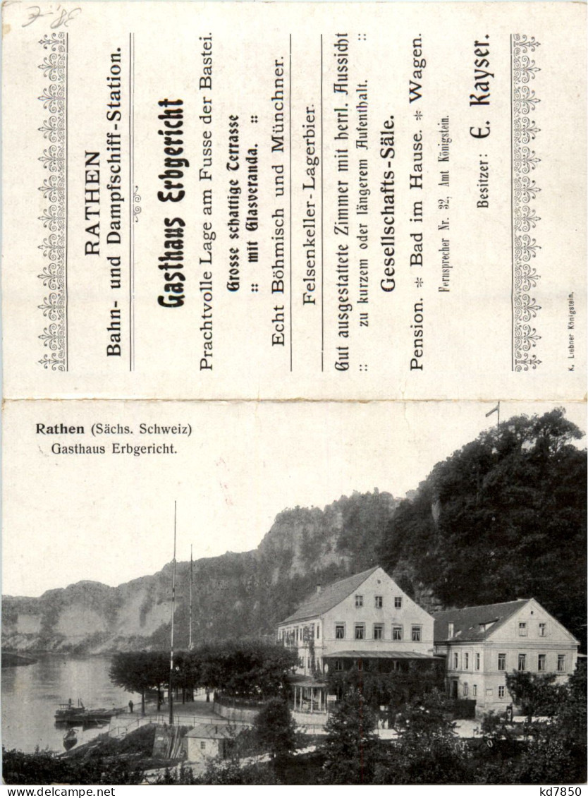 Rathen - Gasthaus Erbgericht - Klappkarte - Rathen