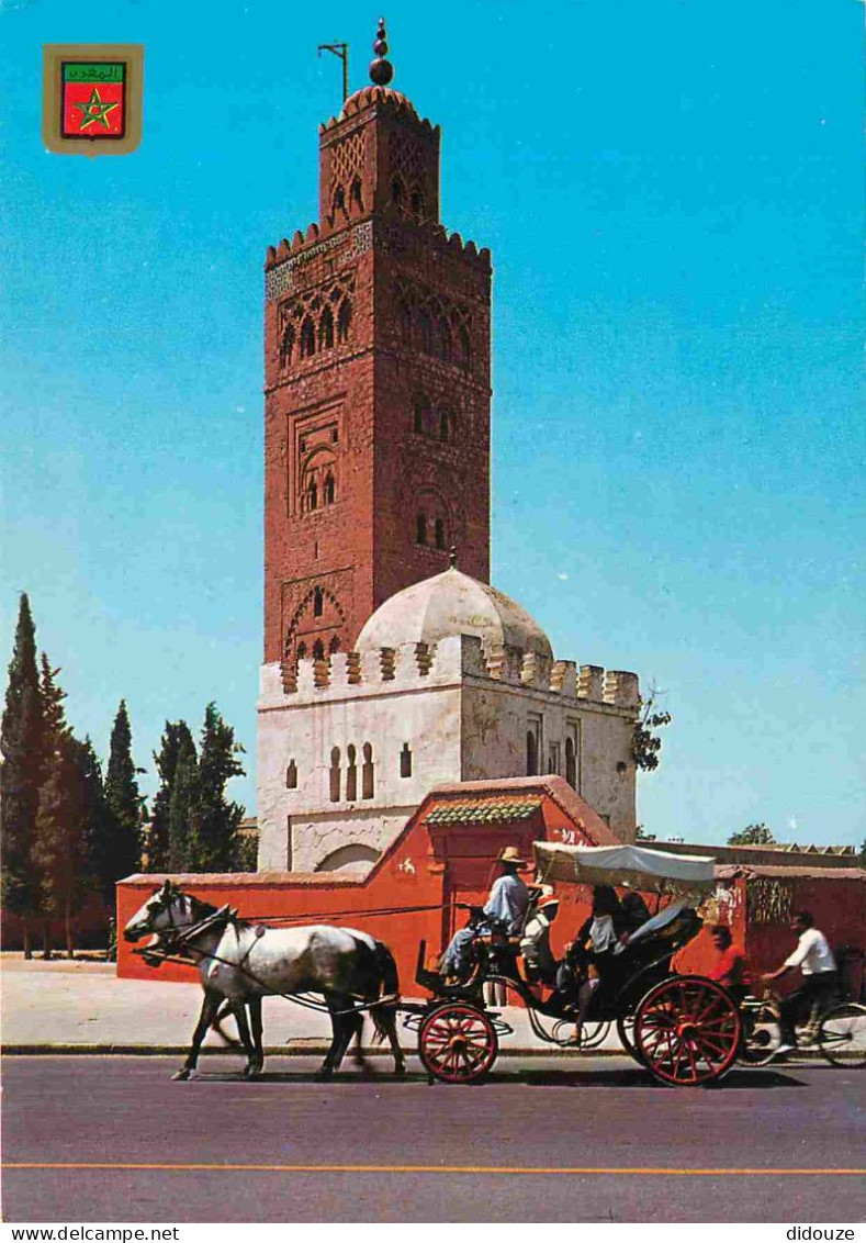 Maroc - Marrakech - La Koutoubia - Attelage De Chevaux - CPM - Carte Neuve - Voir Scans Recto-Verso - Marrakesh