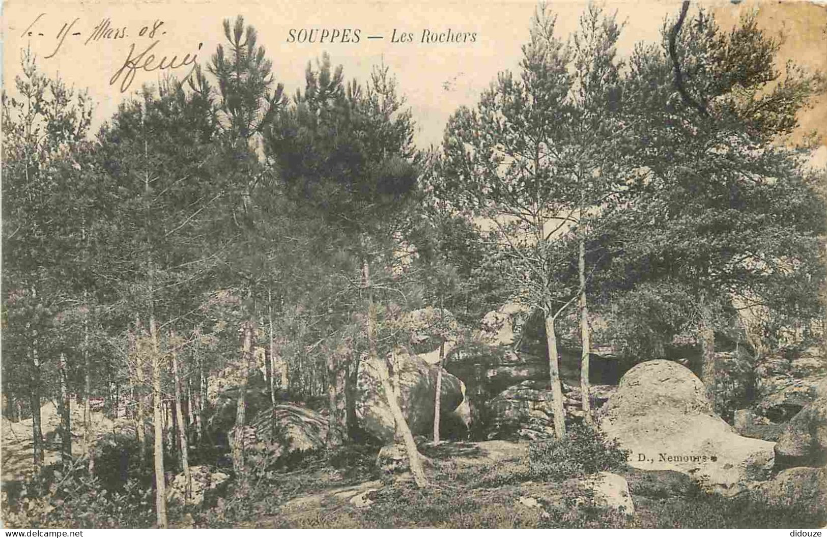 77 - Souppes - Les Rochers - Correspondance - CPA - Voir Scans Recto-Verso - Souppes Sur Loing