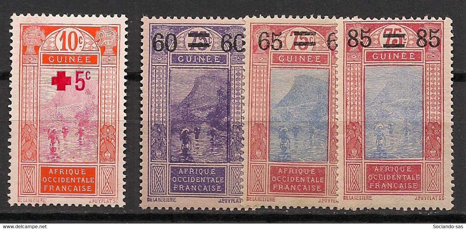 GUINEE - 1915-25 - N°YT. 80 à 83 - Complet 4 Valeurs - Neuf * / MH VF - Ungebraucht